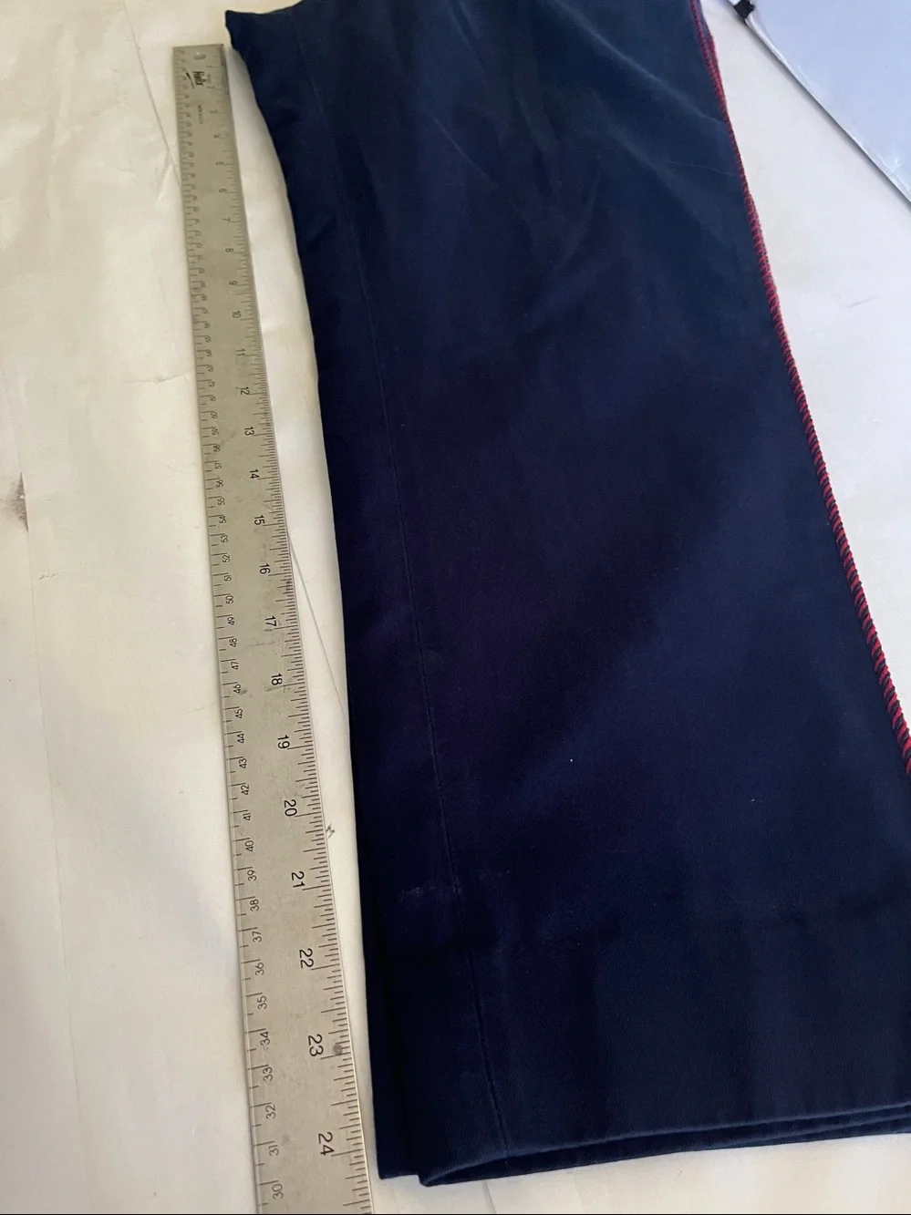 Gucci Navy Drawstring Pants red and blue pipe down side size 48